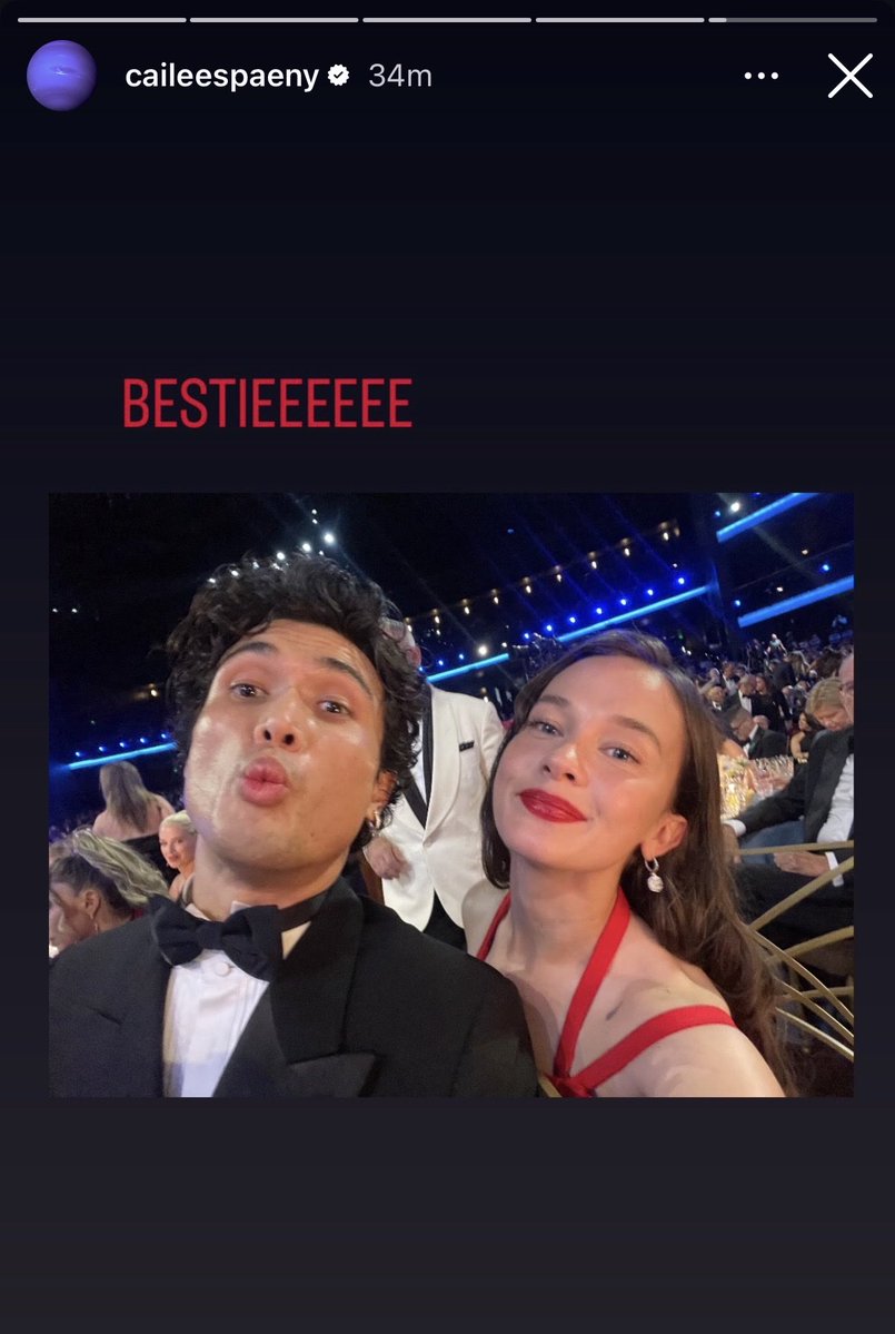 elordisdior's tweet photo. cailee spaeny and charles melton at the emmys yesterday awww 🥹 https://t.co/WCuYviPV6u