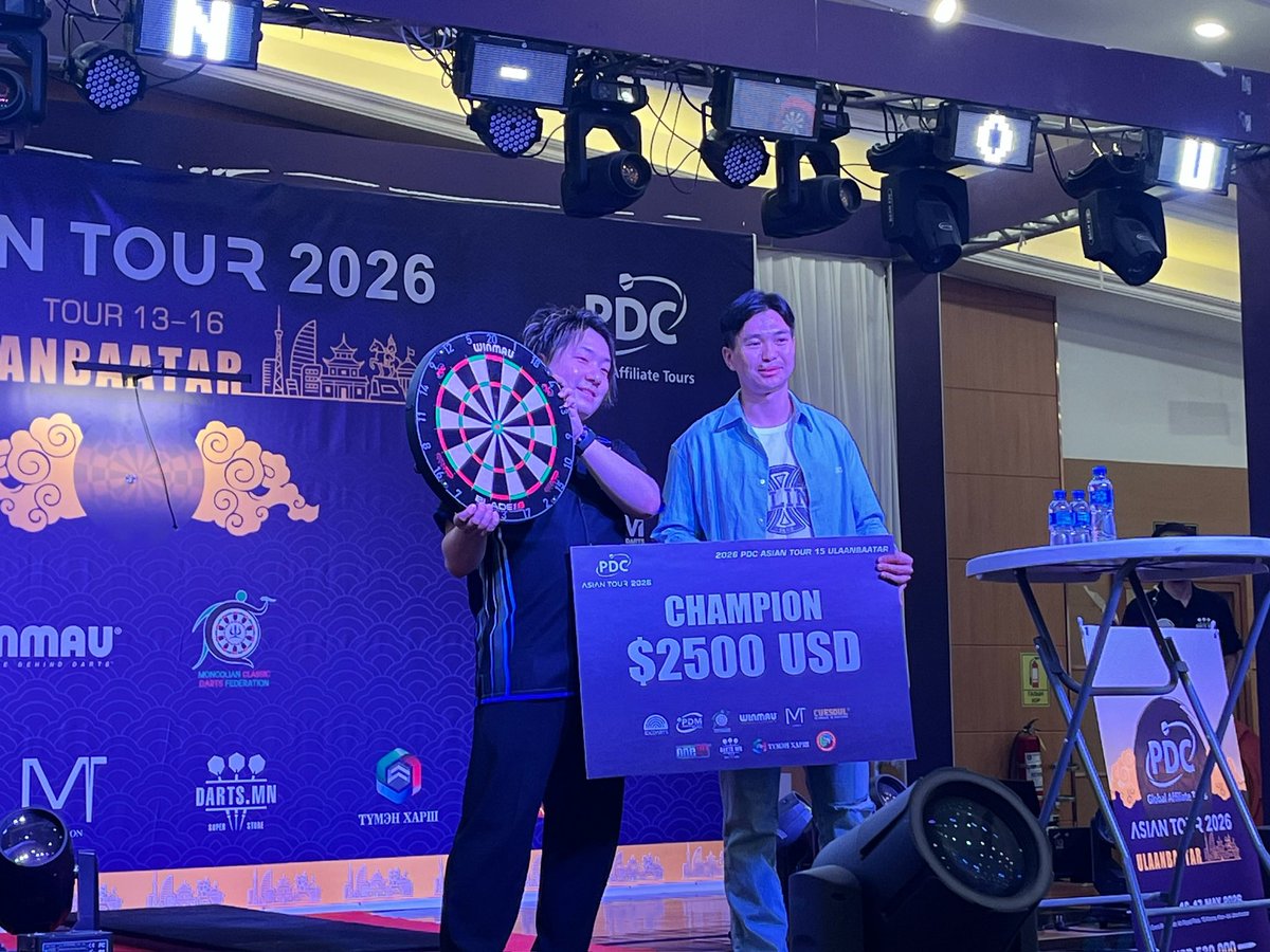 yuya_fukuchi's tweet photo. PDC Asian Tour 2026
全戦終了しました！
最終的には９位とアリパリには届きませんでしたがかなり手応えもあり、かなりレベルアップ出来たと思います！
1年間サポートしてくれた将吾さん
いつも応援してくれた方々ありがとうございました！
来年もWolrd Championship目指して全戦挑戦していきます💪 https://t.co/gisIyrMuq3