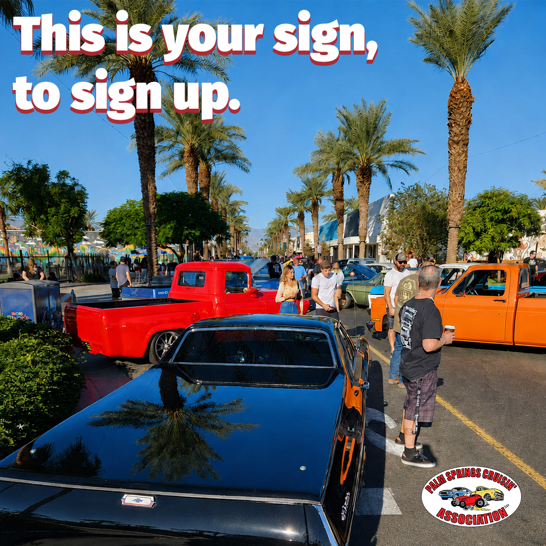 pscruisin's tweet photo. Membership perks, in plain terms. 🏁

Club events all season, a spot in our monthly Cruise-In, and a group of people who will actually help you get the thing running.

https://t.co/iTvx5r5ixU

Join us at the link.

#PalmSpringsCruisinAssociation #PSCA #CoachellaValley https://t.co/FPIxLkmri8