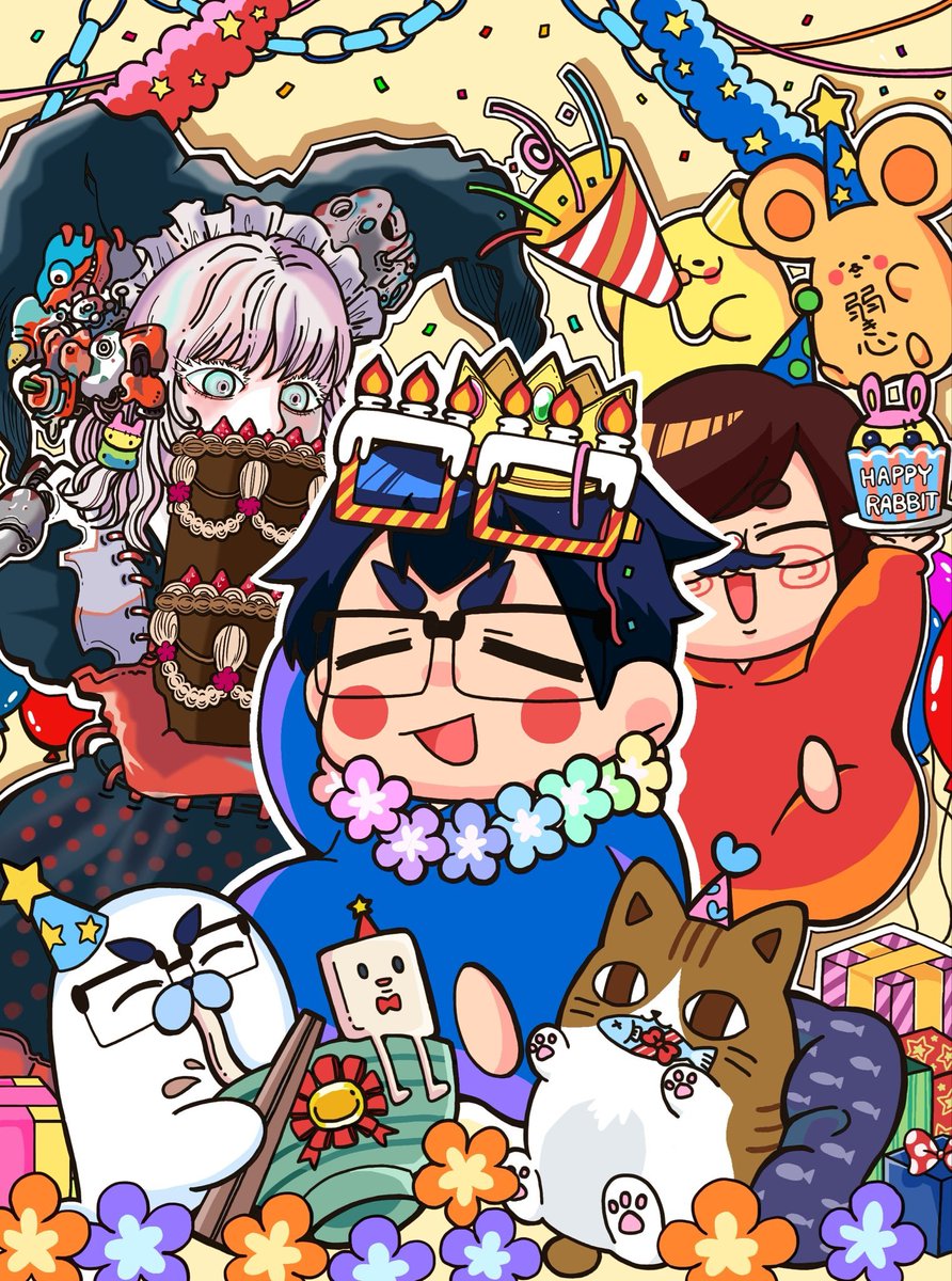 blueconpan's tweet photo. げんさん誕生日おめでとうございました〜！🎉誕生日絵間に合わなかった😭昨年の誕生日お祝い絵置いておきます… https://t.co/sLYDTacTcO