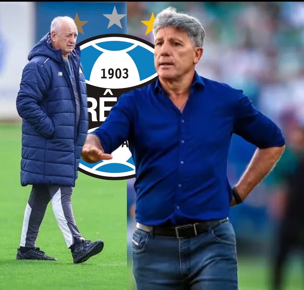 DataFutebol's tweet photo. FELIPÃO e RENATO GAÚCHO estarão no banco de reservas do Grêmio no jogo contra o Botafogo. 

Porém, o Felipão será o treinador do time na partida, participando de todo o protocolo de entrevistas e etc.

Via @diogo_rossi | @nicolyowicki https://t.co/bBSvhy6oUz