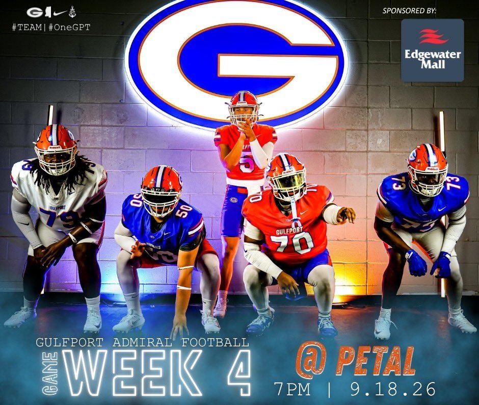 Gulfport_FB's tweet photo. Headed to the Pine Belt this week!

#Hooyah | #OneGPT | #TEAM ⚓️⛓️ https://t.co/E1Ixq9L2gk