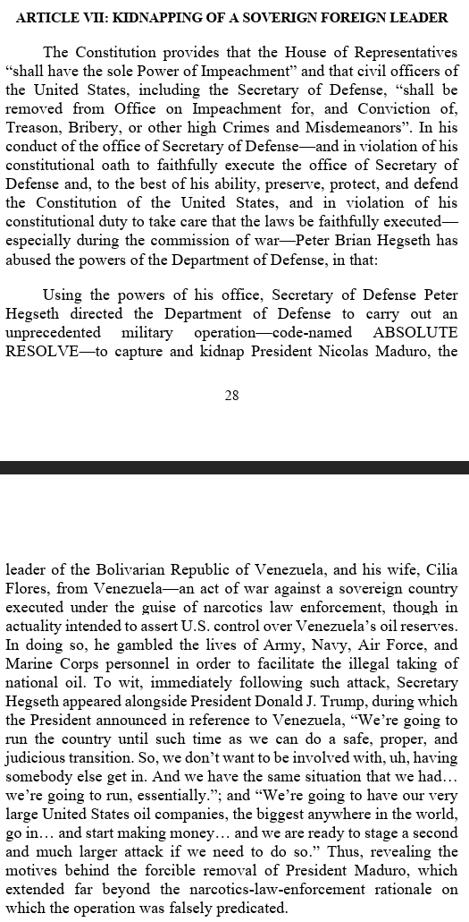 mattforney's tweet photo. I just read Massie's articles of impeachment against Hegseth and they're actually WORSE than what is being reported:

- Massie is accusing Hegseth of deliberately killing civilians based on the debunked lie that the Air Force bombed an Iranian school. 
- He's accusing Hegseth of "extrajudicial killings" for blowing up Venezuelan narco boats in the Caribbean. Rand Paul was similarly going to bat for cartel members months ago. What is it with lolberts and defending violent criminal syndicates?
- He's accusing Hegseth of "suppressing free speech" by investigating Democrats like Mark Kelly who are trying to foment insurrection in the armed forces.
- And finally, the most hilarious of all, Massie accuses Hegseth of "kidnapping" Nicolas Maduro and bringing him to the U.S. to stand trial. Even libertarians I know who turned on Trump over the Iran war said the Venezuela op was a well-executed and morally defensible operation. Why do lolberts love foreign communists so much?

In any other era, a congressman like Thomas Massie would be expelled from office and thrown in prison for sedition. What a grandstanding little weasel. I remain unconvinced that libertarians aren't a fifth column within the Republican Party.

Thank GOD the voters showed Massie the door.