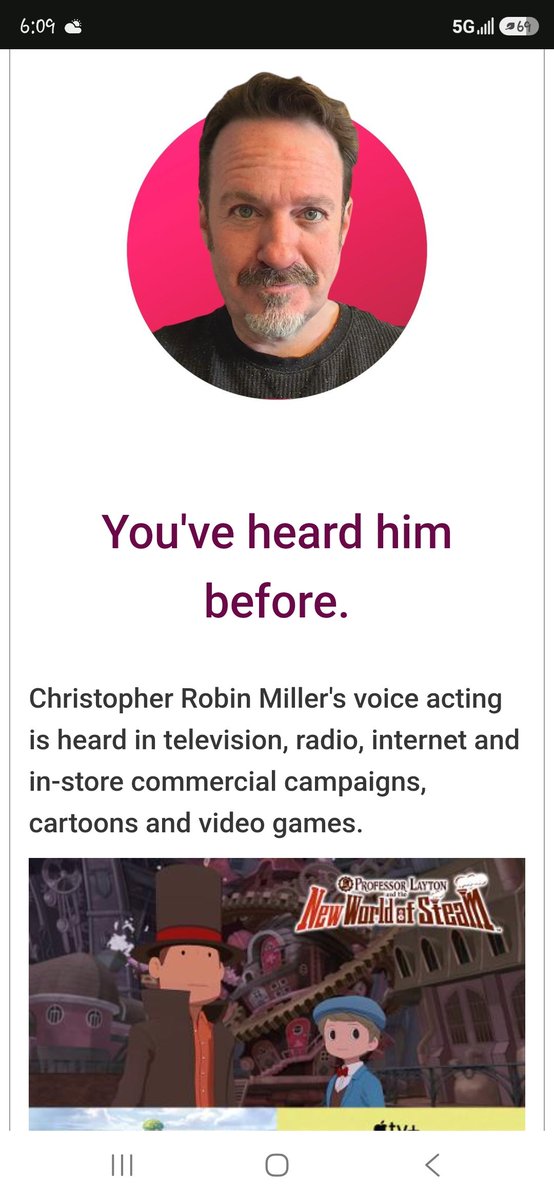 Eggmuffinshubby's tweet photo. Oh by the way for those that haven't checked/don't know. 

Chris has NWOS on his VA list. We are having an English Dub, and that SHOULD mean Layton and Don Paulo's voices will be back!! https://t.co/XhwQN89l5C