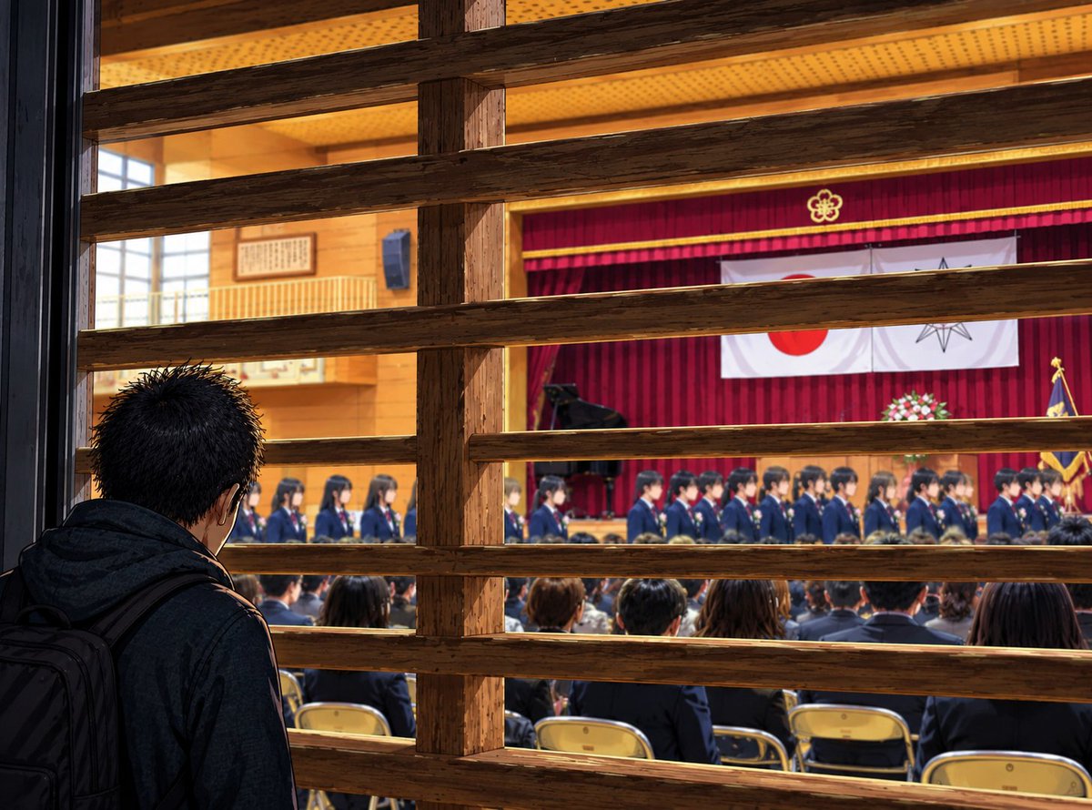 XXI19xBepg14886's tweet photo. 今年3月。

娘は中学校を、息子は小学校を卒業しました。

私は、二人の卒業式に行きました。

娘の卒業式は、体育館の外から柵越しに見ました。

息子の卒業式は、学校の下駄箱で入場を断られ、見ることさえできませんでした。

さらに、弁護士��通じて妻に進学先を確認しましたが、娘の高校も、息子の中学校も教えてもらえませんでした。

子どもたちと会えなくなった2021年9月から、もう5年。

小学生だった子どもたちは、それぞれ高校生、中学生になりました。

子どもは成長していく。
でも、失われた親子の時間は取り戻せません。

明日9月17日で、親子断絶から丸5年になります。

#親子断絶