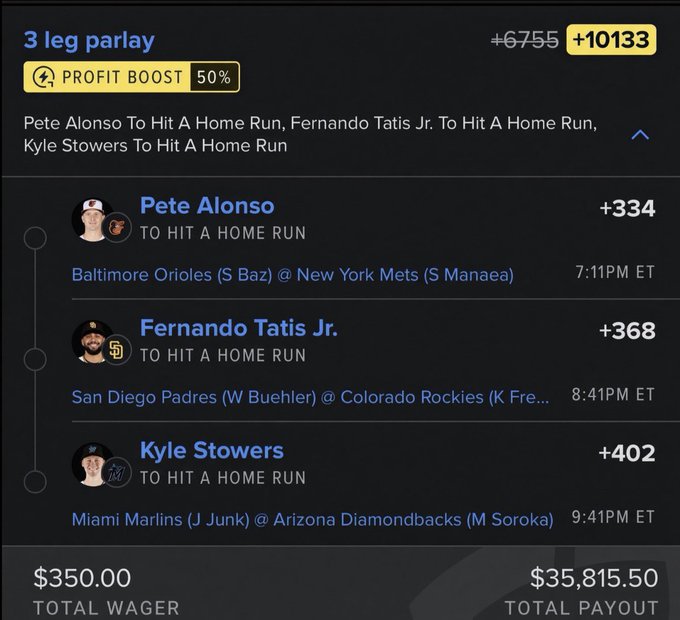 Vintage_C_C's tweet photo. let’s see what happens 

Pete Alonso HR
Fernando Tatis Jr. HR
Kyle Stowers HR

 LINK 🔗 IN BIO IF YOU WANT ACCESS TO ALL MY BEST PLAYS !

#NBA 🏀 | #WNBA | #CBB 🏀 | #PrizePicks 🔐 | #PROPS | #POTD 📋 | #Picks | #MLB ⚾ | #Gambling𝕏 https://t.co/ZIOT5qfRAg
