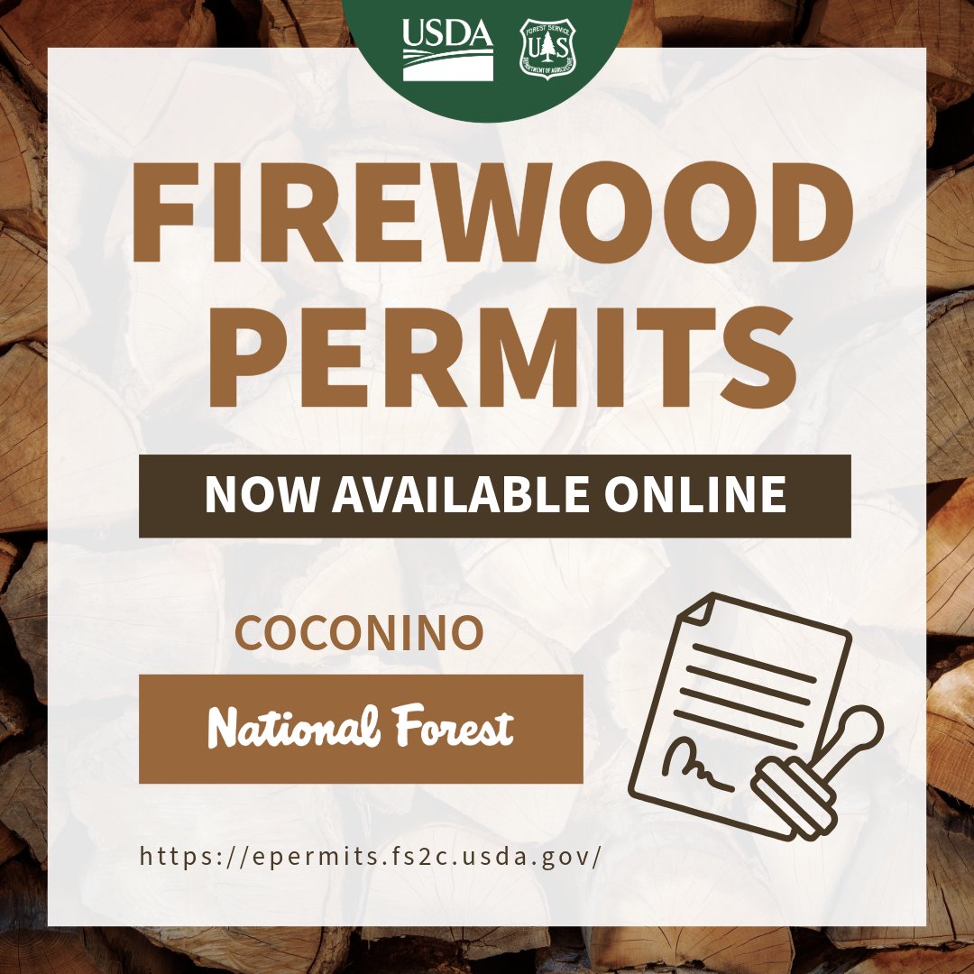 CoconinoNF's tweet photo. Saved you a trip: Firewood permits are now available online.
More information: https://t.co/zp0ZDfvAzN https://t.co/SwOCKqv2us