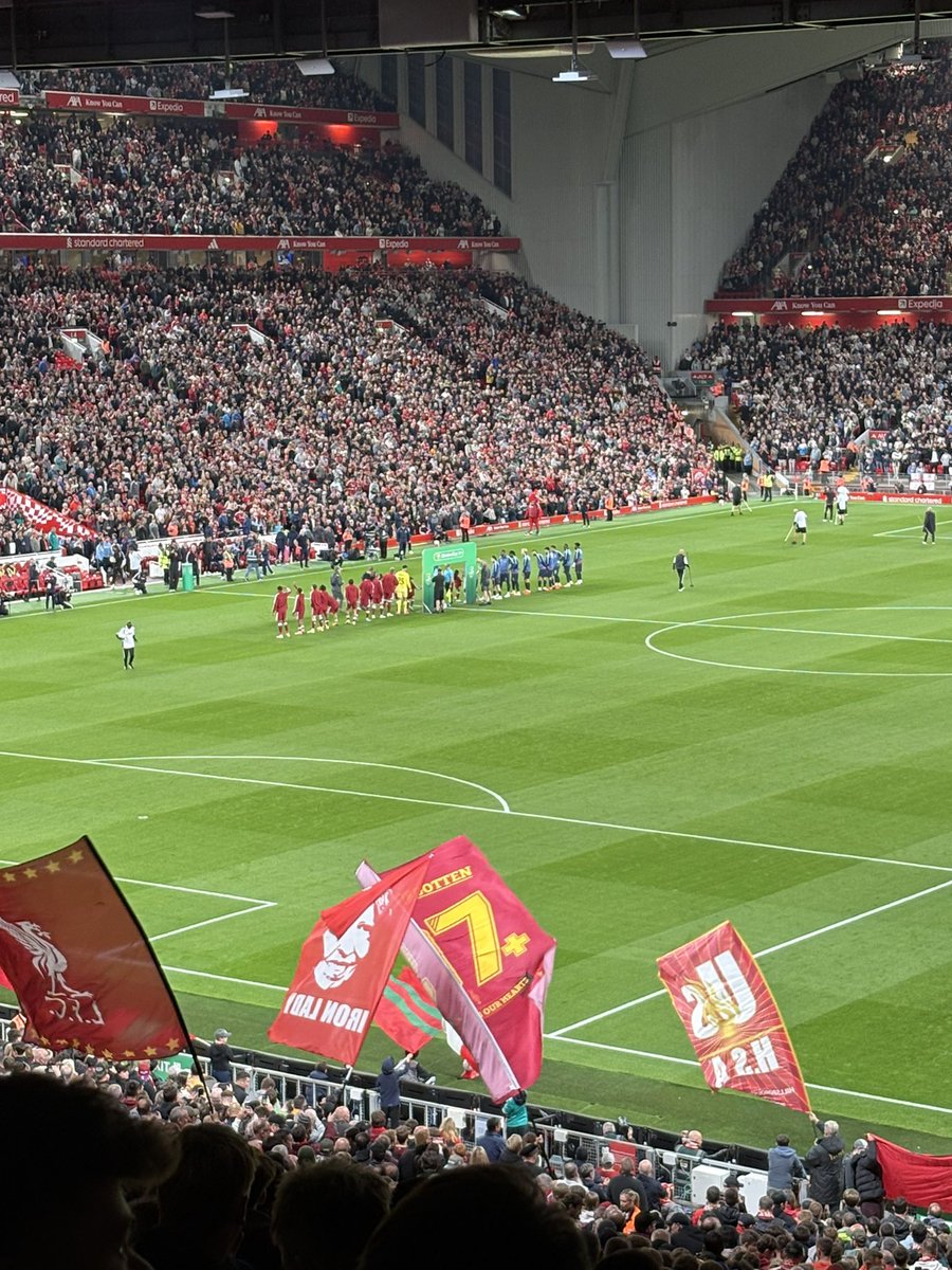 Timmeh93's tweet photo. Another great night under the lights in the cup. Macca and Gakpo with great goals and then Dom hits a half volly from Stanley park and the Kop went mental. Up the reds https://t.co/Hxul1vZJ0i