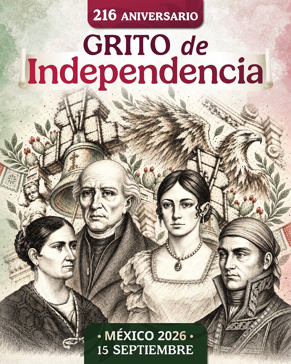 BienestarQro's tweet photo. 🇲🇽 Hoy conmemoramos el inicio de la lucha por nuestra Independencia, nacida del anhelo de un pueblo por vivir en libertad y construir un país más justo.

Seguimos haciendo historia por un México soberano, justo y con bienestar.

¡Viva México! 🇲🇽 https://t.co/zbCeKb3Hdm