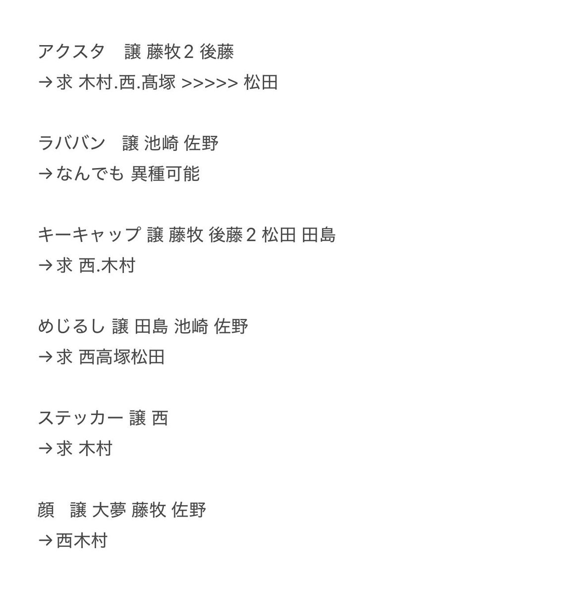chanrom99's tweet photo. INI カプセルトイ ガチャ トレカ 缶バッジ 交換

【譲】 
画像1枚目 2枚目

【求】
画像 3枚目 4枚目 

水道橋付近におります！
お気軽にお声かけください🥹🤍🤍

#INI交換 https://t.co/uGlLDqFIi1