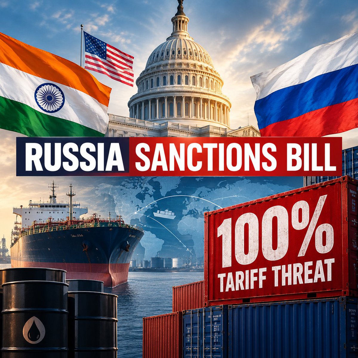 urvashippd3l's tweet photo. U.S. House Advances Russia Sanctions Bill: Legislation proposing 100% tariffs on countries buying Russian goods, including India, moves toward a final vote.
#US #russia #finalvote https://t.co/glp66famVE
