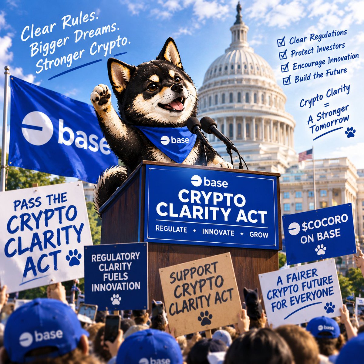athacrypto's tweet photo. Crypto doesn't need more confusion. It needs clarity.
🐕 $COCORO on Base is raising its voice for a future where:
Clear rules → Responsible innovation → Stronger communities
Let's build the future of crypto with clarity. 🚀
$COCORO on Base 🐕🔵
#CLARITYAct #Crypto #Base #Web3 https://t.co/1Lm2pLBsft