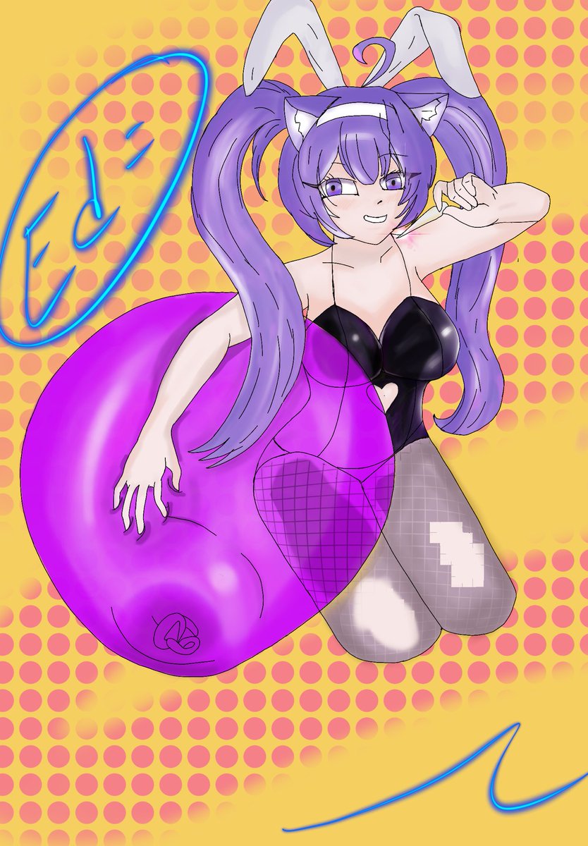 Edbot29's tweet photo. Oh no ! Miku is ready to pop this huge balloon with a needle ! 
#balloon #miku #loon #looner #mikurabbithole https://t.co/xKhwMg4SuF