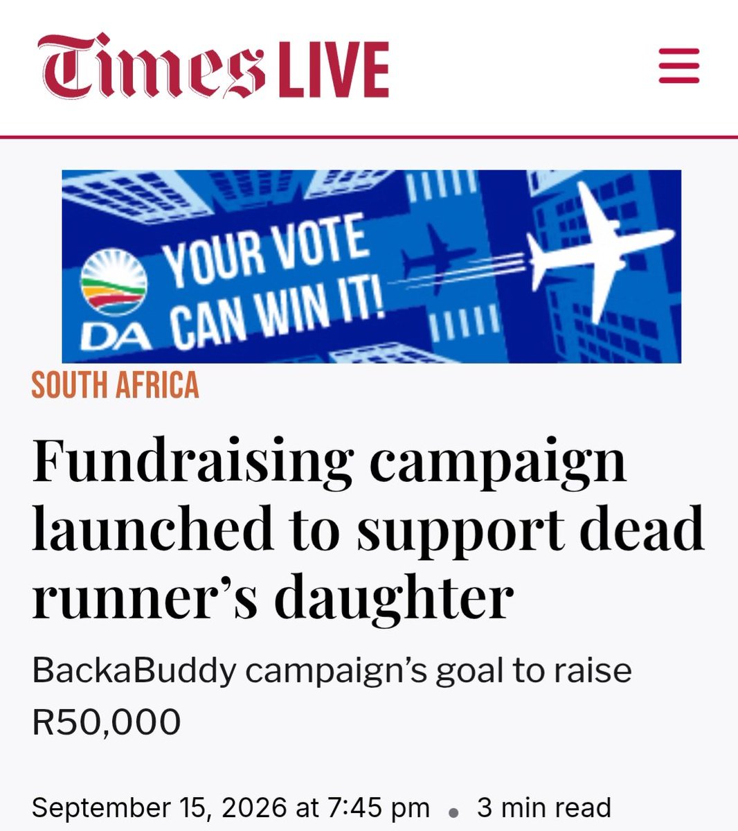 Tshego_Jaay's tweet photo. Dear News Writers, 

Please be sensitive and compassionate when writing headlines about tragic loss. Referring to someone as a “dead runner” feels harsh and inhumane, especially considering the tragic circumstances surrounding her untimely passing. 

@TimesLIVE @eNCA @News24 https://t.co/N5wnDxApDH