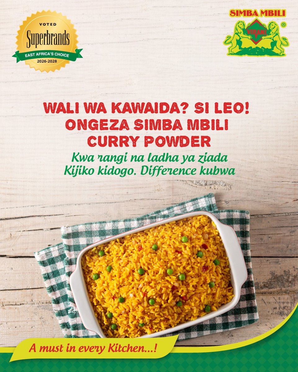 simbambilispice's tweet photo. Jikoni ni sehemu ya ubunifu—na Simba Mbili Curry Powder iko tayari kuingia kwenye mapishi yako kwa njia ambazo hukutarajia.
Swipe kupitia carousel uone jinsi spice moja inaweza kuleta possibilities nyingi za ladha. 
#SimbaMbili #CurryPowder #OngezaLadha #SpiceTalk #GoodFoodKE https://t.co/cKCeQtF2nV