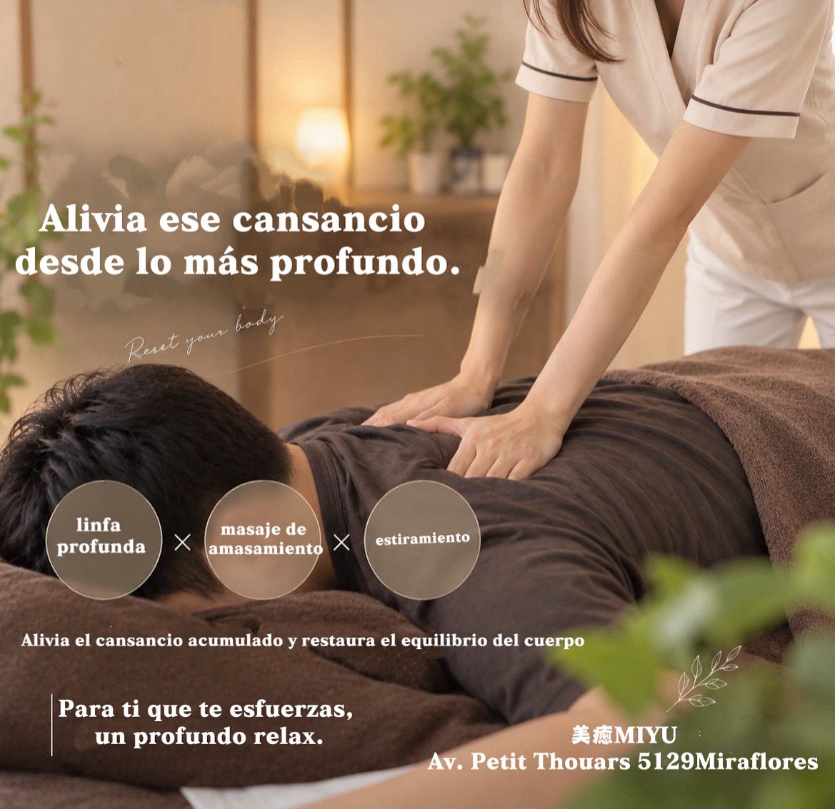 mi_miyulao's tweet photo. En Miyu no solo trabajamos la superficie,
sino que llegamos hasta el fondo de los músculos tensos y endurecidos🌿

Con masaje de linfa profunda, amasamiento y estiramiento,
reinicia el cansancio acumulado✨

Esperamos tu visita hoy
con todo nuestro corazón☺️🙏 https://t.co/uO59Ej0OZx
