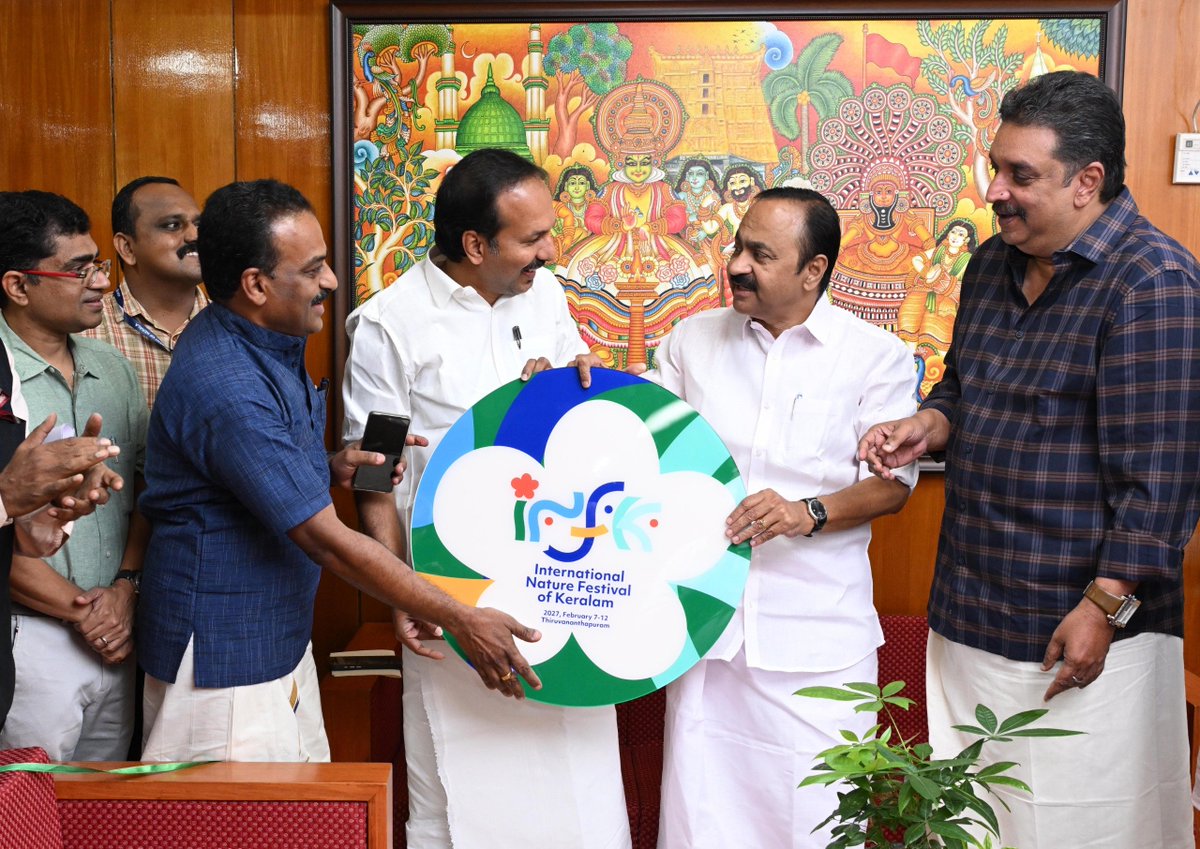 vdsatheesan's tweet photo. Delighted to unveil the official logo of the International Nature Festival of Keralam (INFK), scheduled to be held in Thiruvananthapuram from February 7 to 12, 2027.

#INFK https://t.co/dZ1k7bGnak