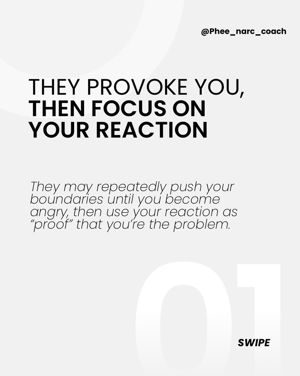 DerickJay0's tweet photo. Manipulative behavior can provoke you, deny what happened, shift blame, and turn your boundaries into evidence against you. Over time, constantly defending yourself can make you question your own behavior and wonder if you’re actually the problem.

#narcissist, #narcissism https://t.co/BMULUgUcOP