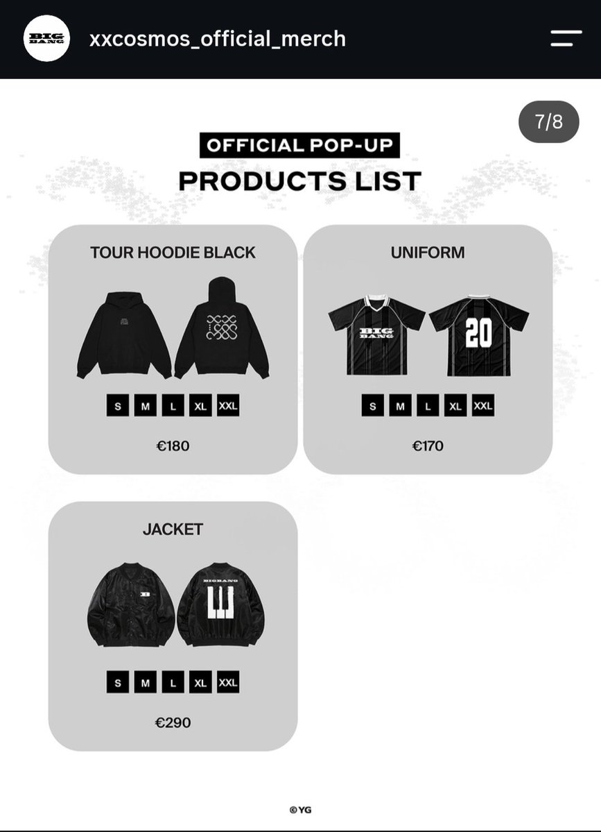Lauttiga's tweet photo. Europe is getting completely ripped off with these prices. It started with tickets, and now it’s the merch. Converted to euros the jacket  : 220,000₩ is 139€, 230$ is 199€, yet in Paris it's 290€ 🤡 Apparently we are rich  ☠️  #bigbang https://t.co/mH4hXgmOz0