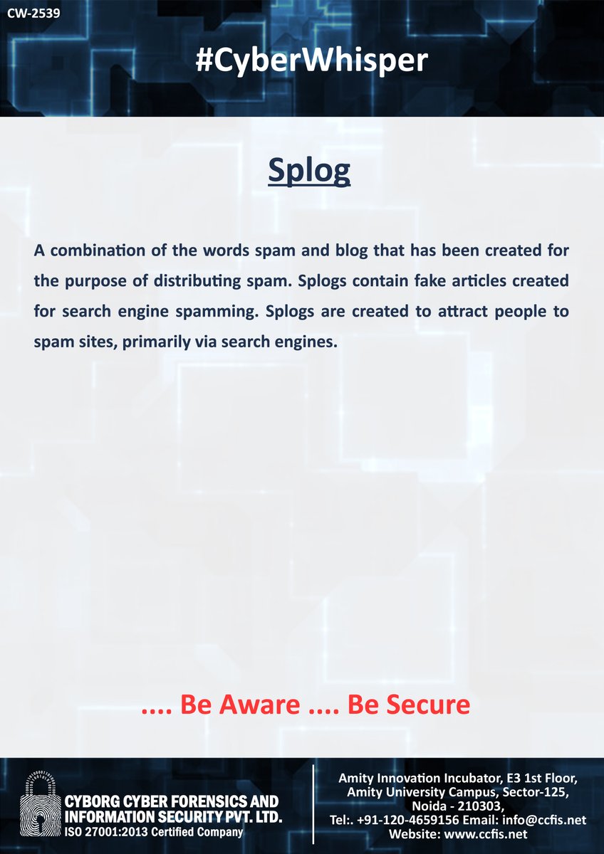 jssodhi's tweet photo. #CyberWhisper #CyberSecurity #Splog https://t.co/tKonBKFpaO