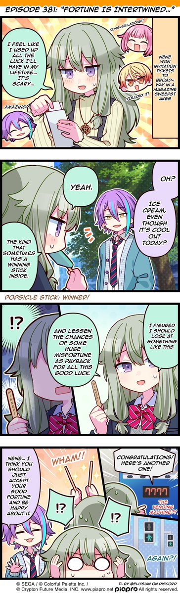 gatekeqt's tweet photo. Project SEKAI 4koma 381 English Translation - "Fortune Is Intertwined…" https://t.co/n2Nbzzk5sV