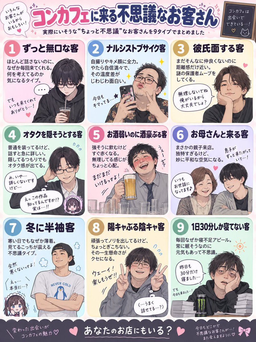 kawaii_syoukai_'s tweet photo. 変なお客さん、遭遇したことある？🤔

#コンカフェ #推し活 https://t.co/c9VWvNPmeR
