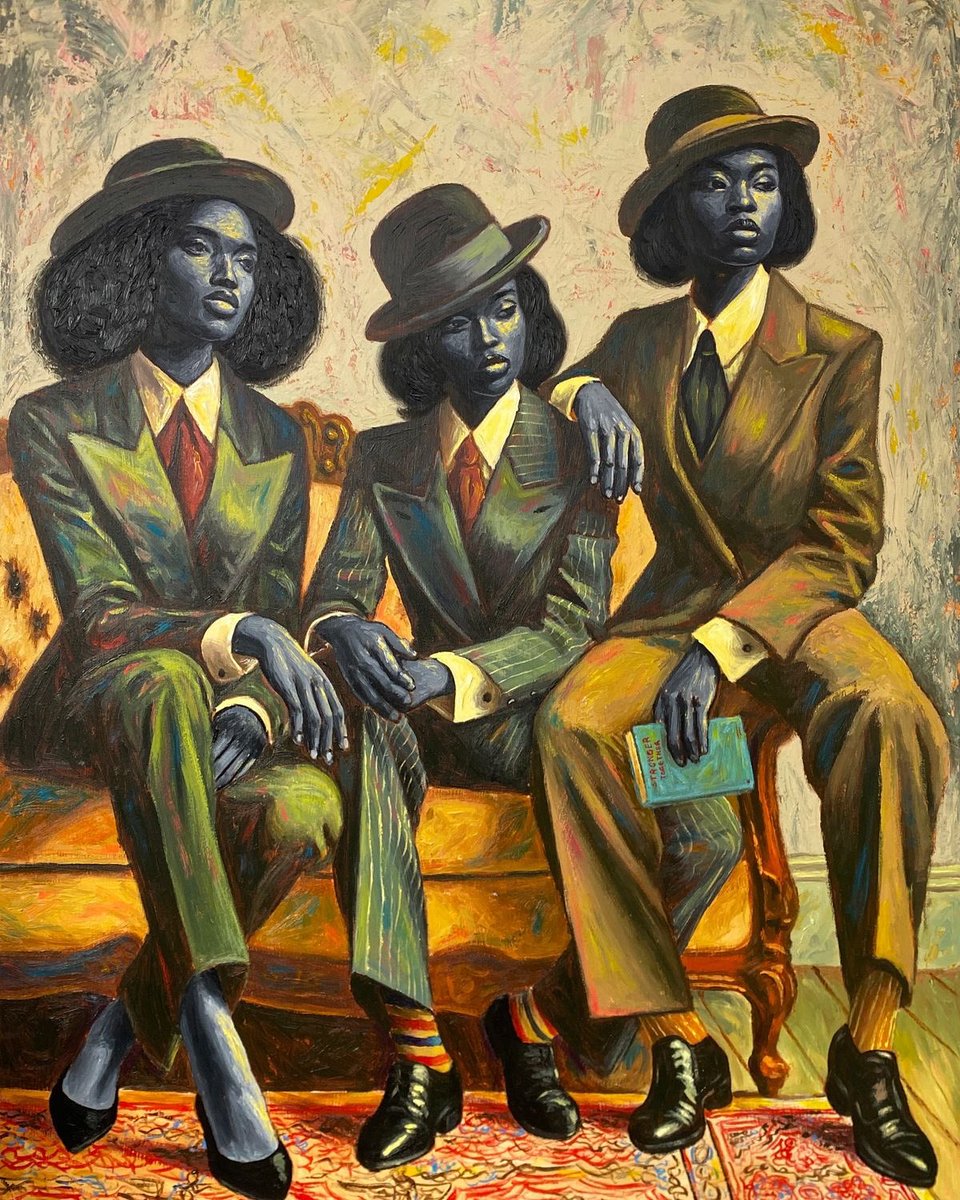 pmamtraveller's tweet photo. "Empowered Unity 4", is an oil and acrylic painting on canvas by artist Olaniyi Omotayo. https://t.co/UfKsxr2Fru