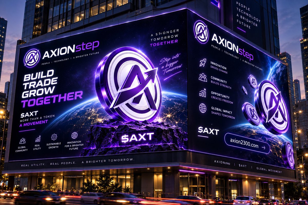 AXIONstep2300's tweet photo. $AXT is stepping into a bigger vision — Build. Trade. Grow. Together.
If you saw this AXIONstep billboard in your city, what would you do first? 👀

Drop your city below 🌍👇

#AXIONstep #AXT #Crypto #Web3 #Blockchain https://t.co/NRk6OU6qeq