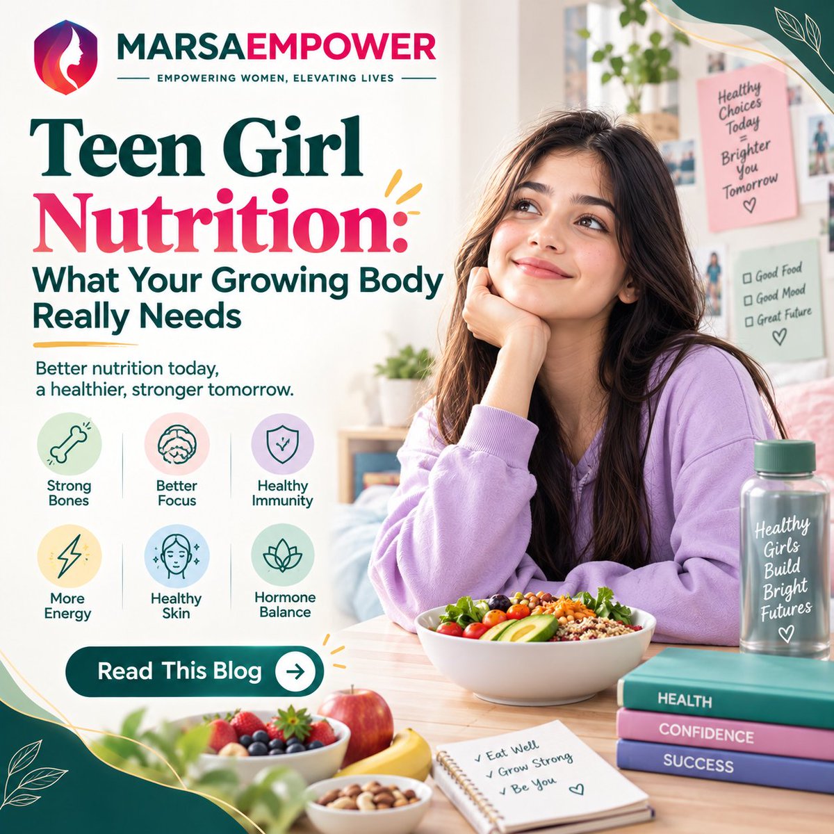 marsaempower's tweet photo. Teen Girl Nutrition: What Your Growing Body Really Needs

A growing body needs more nourishment, not less. here's what every teen girl should know about nutrition. 🌱

Read Full Blog 👇
 https://t.co/2vKhZMyS72

#MarsaEmpower #TeenHealth #Nutrition https://t.co/e3QMa6TdEt