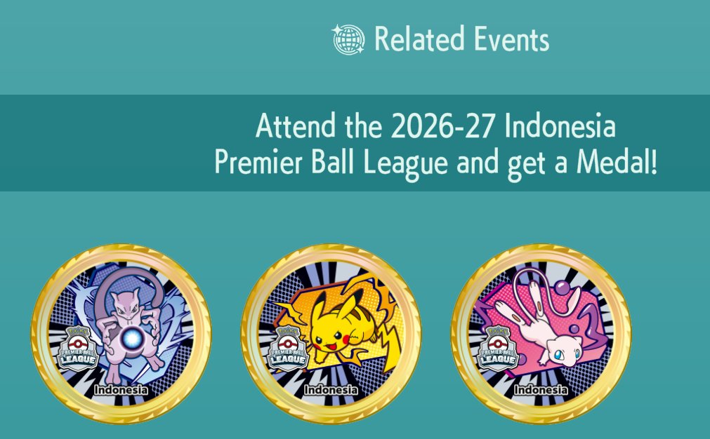 SerebiiNet's tweet photo. Serebii Update: Three new Pokémon HOME medals have been announced. Will be given at Premier Ball League events throughout the season starting this weekend in Indonesia

https://t.co/NWlAdn57aQ https://t.co/NUVxml8Z2E