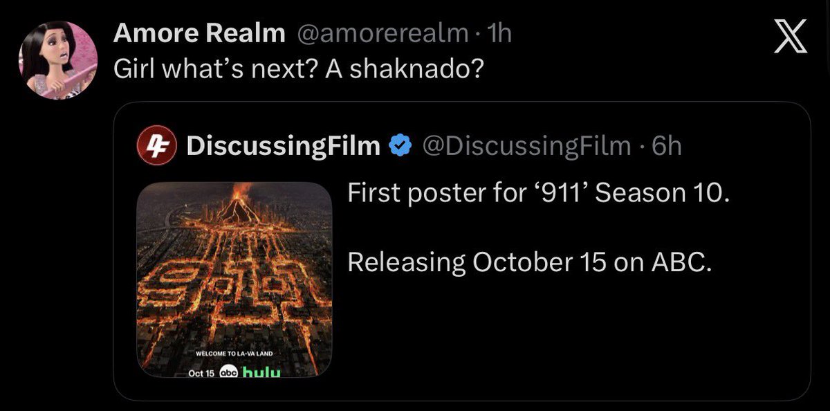 jurismoira's tweet photo. i love seeing people make jokes about potential 911 plots but they’ve already done them 😭 https://t.co/o0d0W4S5hC
