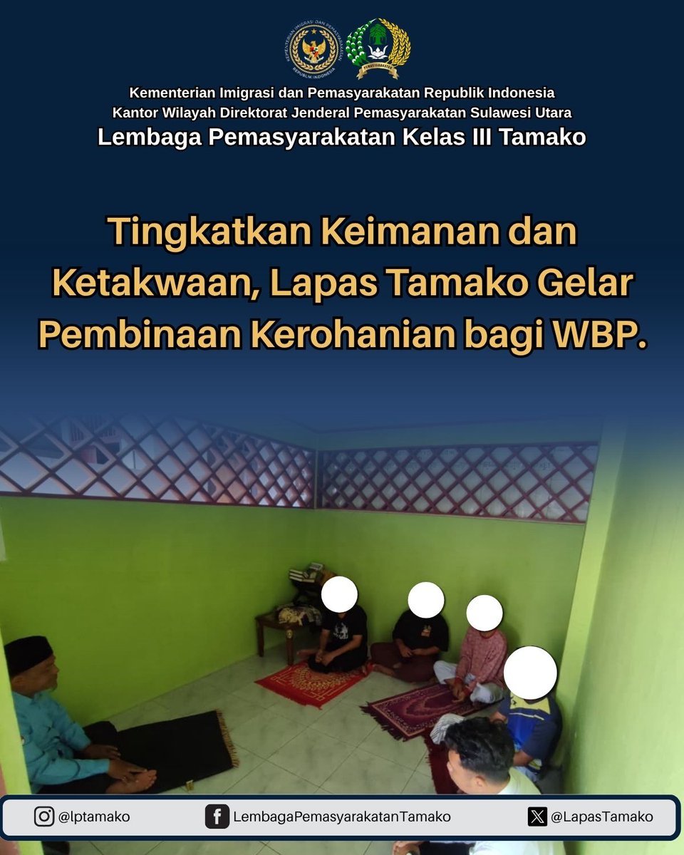 LapasTamako's tweet photo. Tingkatkan Keimanan dan Ketakwaan, Lapas Tamako Gelar Pembinaan Kerohanian bagi WBP. https://t.co/og6MF1YoAF