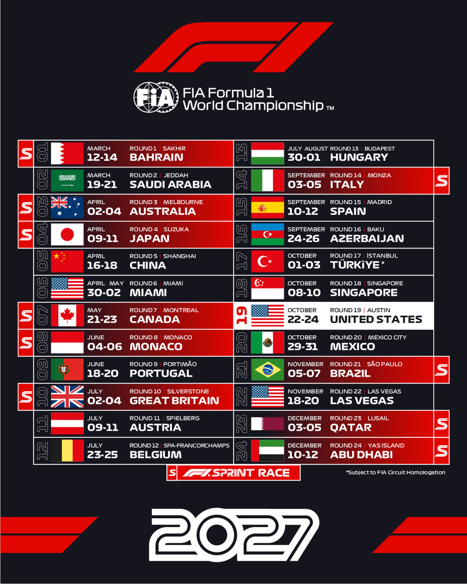 COTA's tweet photo. We're locked in for 2027 🤠🔒 The United States Grand Prix returns next year, October 22-24! https://t.co/m2sgF0D6jn