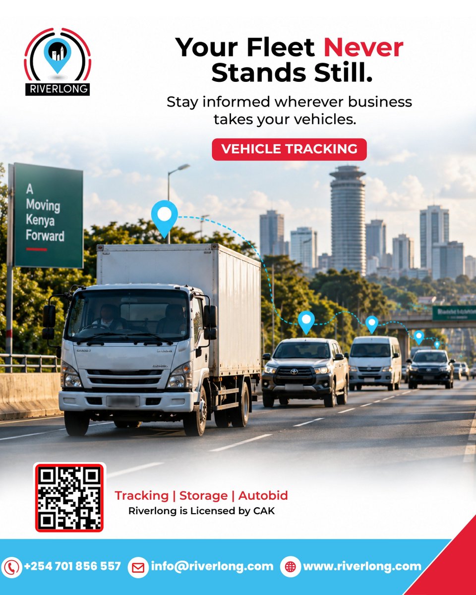 RiverlongLtd's tweet photo. Stay informed wherever business takes your vehicles with Riverlong vehicle tracking.
Call/WhatsApp: +254 701 856 557 to get vehicle tracker
info@riverlong.com
https://t.co/h1DnqjAiuz
#VehicleTracking #FleetTracking #GPSTracking #FleetManagement #KenyaFleets https://t.co/4lgA7R6N1i