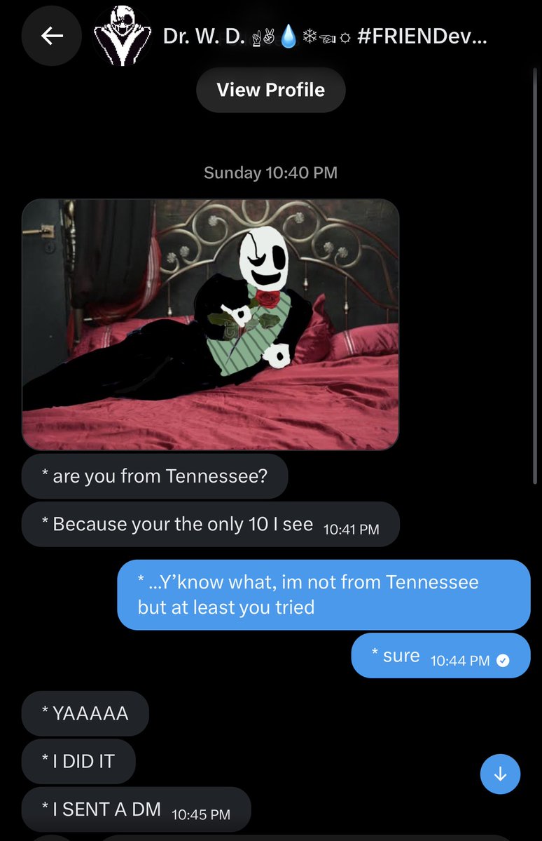 OFLIGHTOFDARK's tweet photo. Fact: Gaster is a womanizer… look at these dms from ONE day ago… https://t.co/wQCLZqgqaY