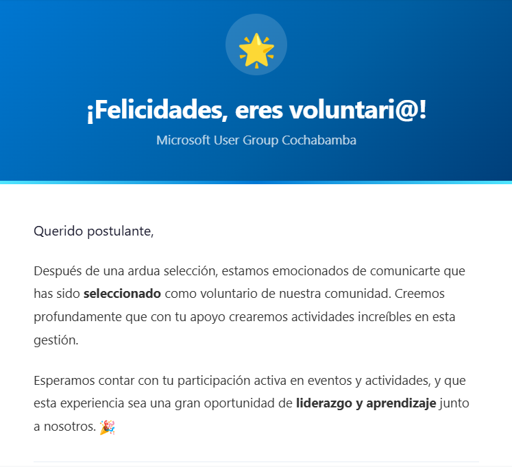 MenecesAlan's tweet photo. 🎉 ¡Contento por ser seleccionado como voluntario de Microsoft User Group Bolivia - Cochabamba!
Sumarme a esta comunidad es una oportunidad para seguir aprendiendo, conectar con gente del ecosistema tech local y aportar a la organización en eventos y actividades. 🇧🇴💻 https://t.co/bizunLYERF