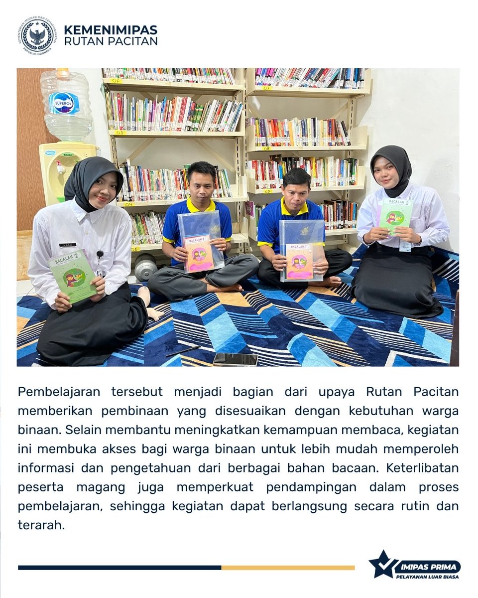 Rutan_Pacitan's tweet photo. Pengentasan Buta Aksara, Rutan Pacitan Dampingi Warga Binaan Belajar Membaca https://t.co/RzmLdoaaAw