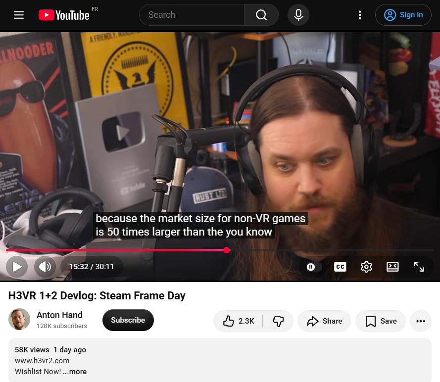 H3VR 1+2 Devlog: Steam Frame Day, Anton Hand, YouTube https://www.youtube.com/watch?v=Phxlqsw2WGQ