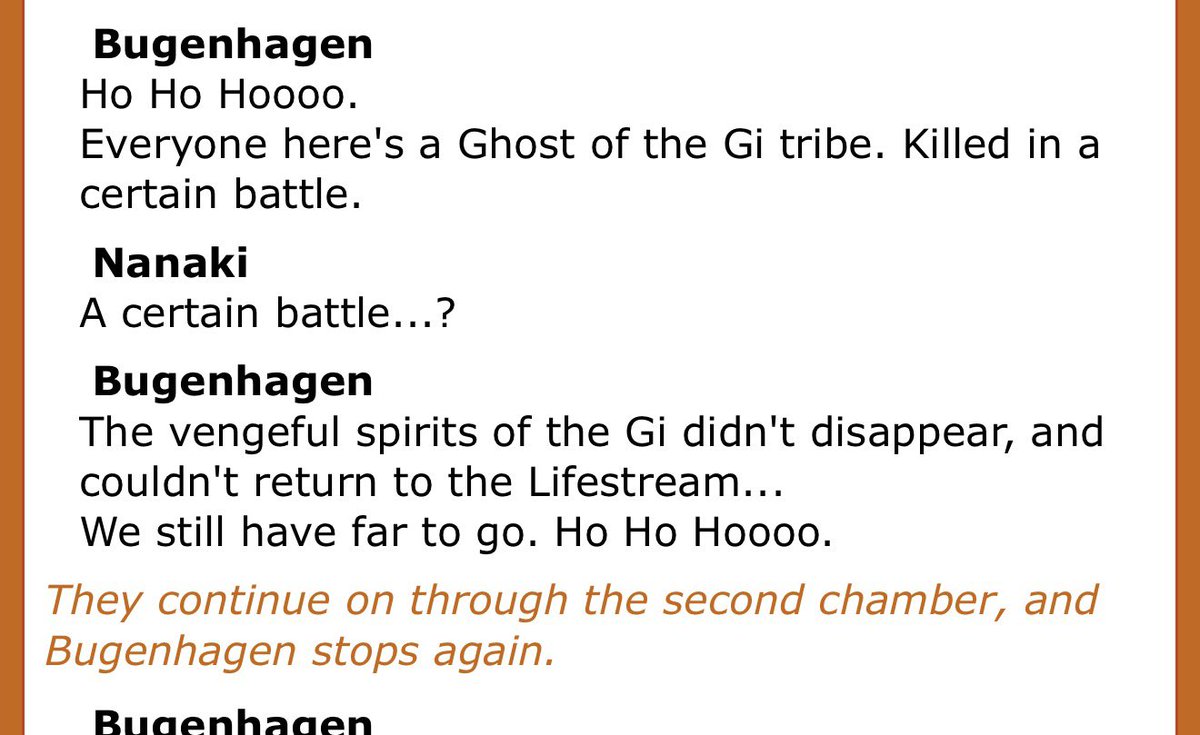109Theking88674's tweet photo. @zheizien @Cactuarian Ok, so here’s OG lore. The Gi are on the planet in Cosmo Canyon…They are on the planet…All life ON the planet returns to the lifestream…so explain why Bugenhagen says this. https://t.co/gRSbxeNAGc