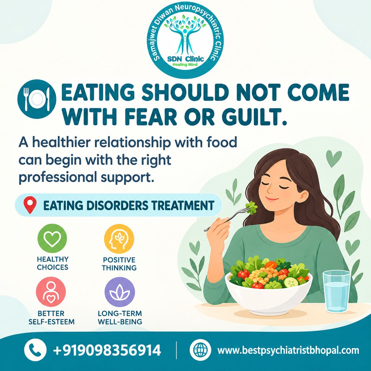 sanjeet_diwan's tweet photo. ๐ฝ๏ธ EATING SHOULD NOT COME WITH FEAR OR GUILT.
A healthier relationship with food can begin with the right professional support.
๐ EATING DISORDERS TREATMENT
#EatingDisorderTreatment #FoodAnxiety #MentalHealthSupport #Recovery #DrSanjeetDiwan https://t.co/Djgy3xuapJ