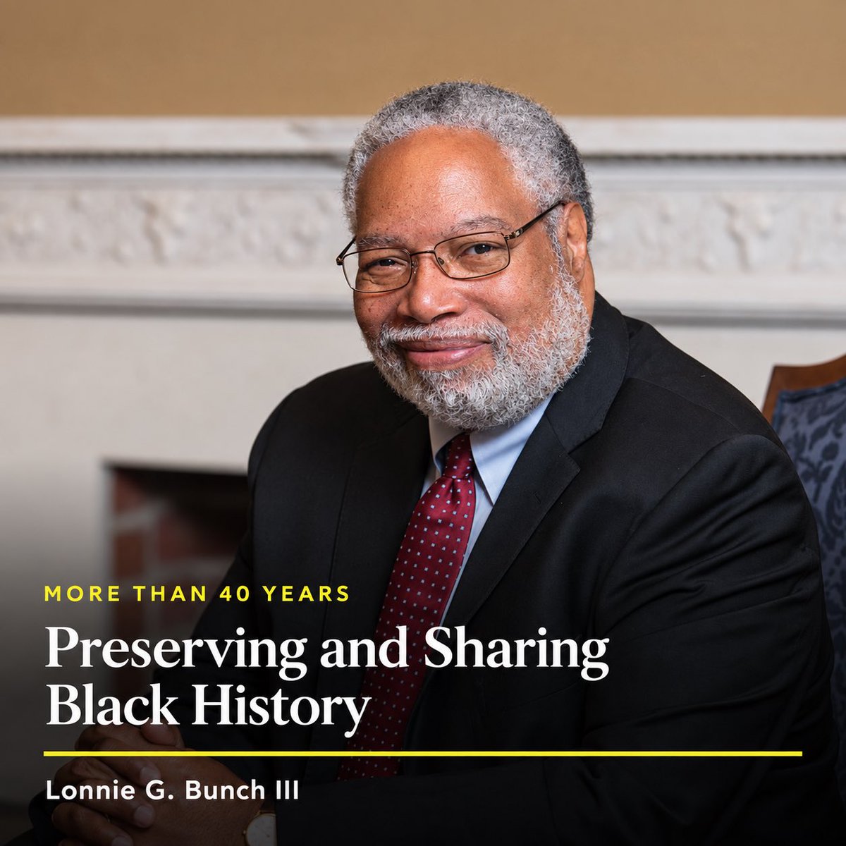 BlackPastOnline's tweet photo. For more than 40 years, Lonnie G. Bunch III has helped preserve and expand access to African American history. He became the founding director of @NMAAHC and, in 2019, the first African American and first historian to lead the @Smithsonian. #BlackPast https://t.co/rGLODg6uBO https://t.co/FWtoyCd7zn