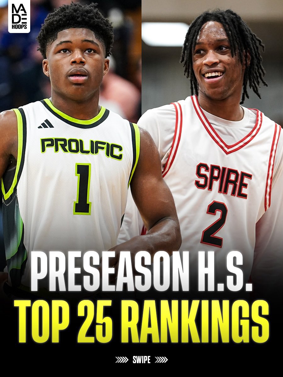 madehoops's tweet photo. The preseason Top 25 is LIVE 👀🚨

Spire comes in at the No. 1 spot with Prolific, Monarch, IMG and SEPA rounding out the Top 5 📈

Only one month until the season gets back under way 🤫

Thread 🧵 https://t.co/IkVKZ0oKX1