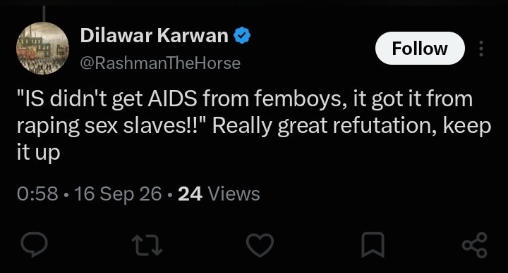 t7djq's tweet photo. If you were muslim, you wouldn't have a problem with it, but since you were raised in USA this is to be expected from you, do you believe the prophet ﷺ, sahaba &amp; those after them didn't have slaves &amp; milk al yamīn? Or do you prefer them to rape little boys like your countrymen? https://t.co/em7mvuMDE7