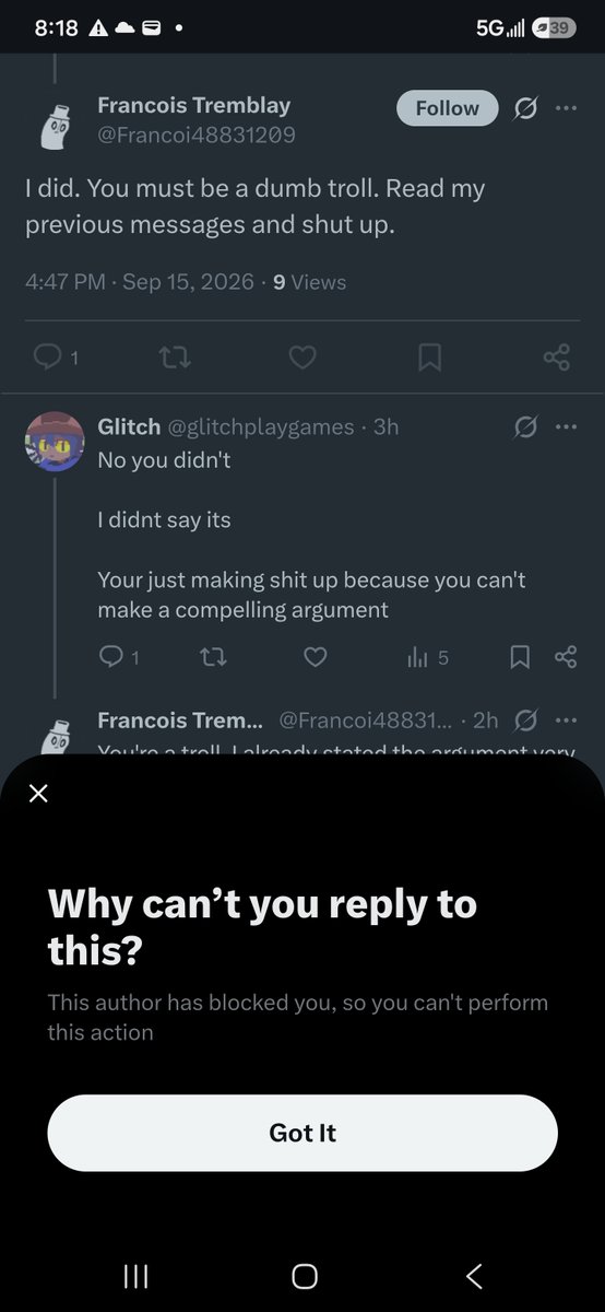 glitchplaygames's tweet photo. @cateredhatred @Francoi48831209 @Darkzy_Zapz @ouppyleni He's a lover just block and move on https://t.co/9otyLM0Pra