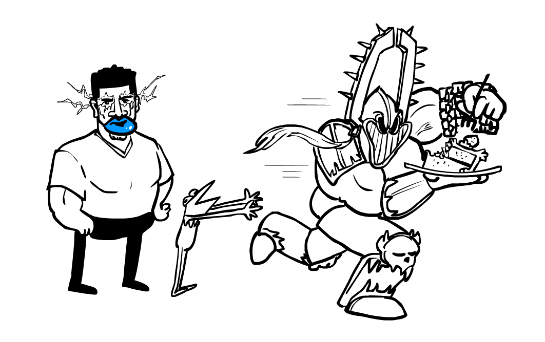 NickRigamarole's tweet photo. Khârn the Betrayer steals cake from Kermit and Low Tier God https://t.co/CFebOUZko6