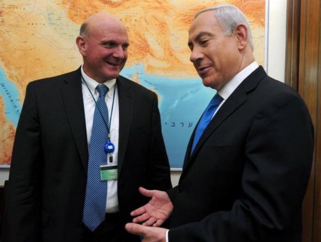 213Clipset's tweet photo. Steve Ballmer has a long-standing connection with Israel, especially through his time as CEO of Microsoft:

1.Expanded Microsoft’s R&D centers in Israel, recognizing it as a tech hub
2.Made multiple visits, meeting with tech leaders
3.Championed investments in Israeli startups, driving growth in cybersecurity & AI
4.Praised Israel’s tech innovation on the global stage

Ballmer’s efforts helped cement Microsoft as a top player in Israel’s tech scene.
