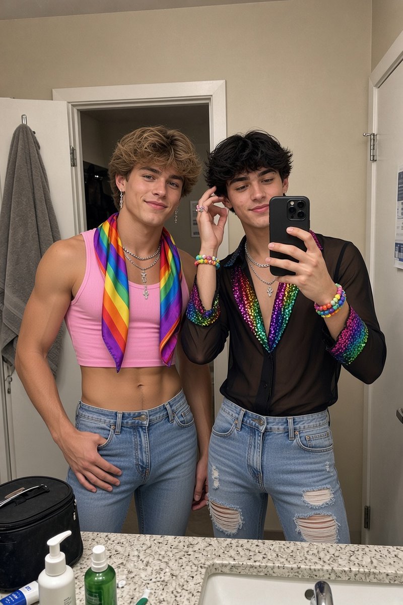 MAGAMayorGuy's tweet photo. These two wanted to get into the fraternity for the hot guys. Their new brothers showed them a better point of view. They vote the Right way now. You should too. https://t.co/4v9lCRJV6l