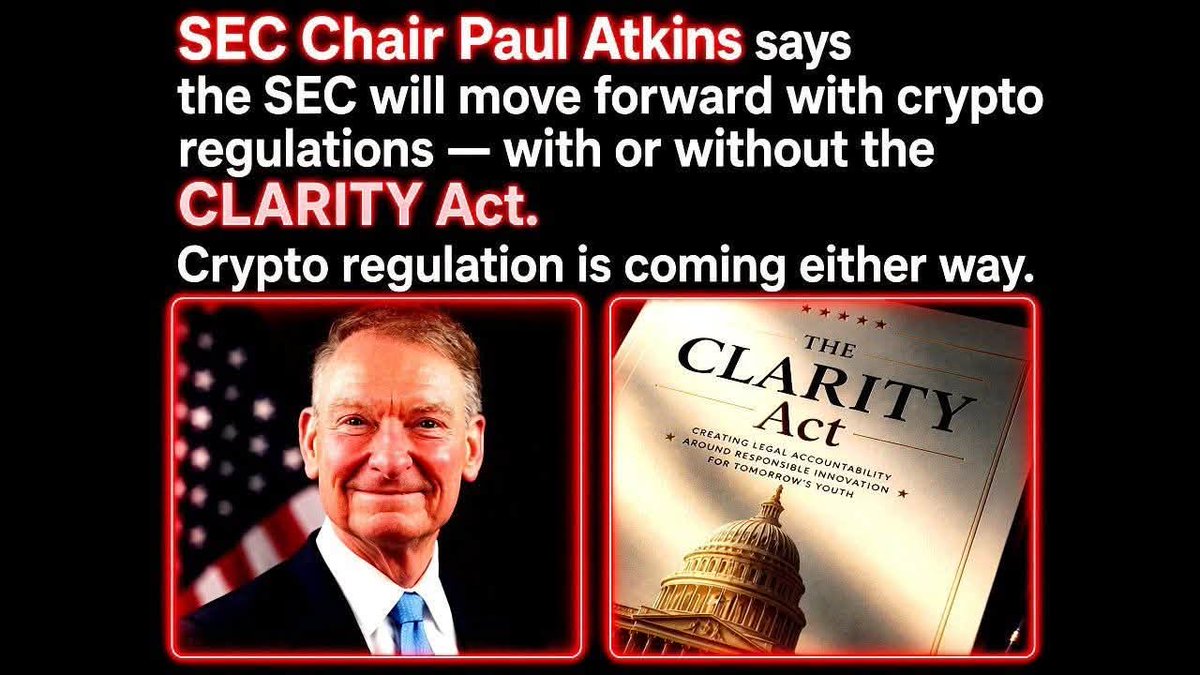 PaulGoldEagle's tweet photo. And the show continues…nothing but a way to delay delay delay! 🙄 Whiplash has always said we don’t need the Clarity Act. Probably because Trump signed 2 Executive Orders on crypto a few months ago with similar verbiage to the CA, as a work around (5D chess ♟️ move). How did he know “they” would never pass it? 😉 Oh he knows! 💯

H/T Lisa Jaco