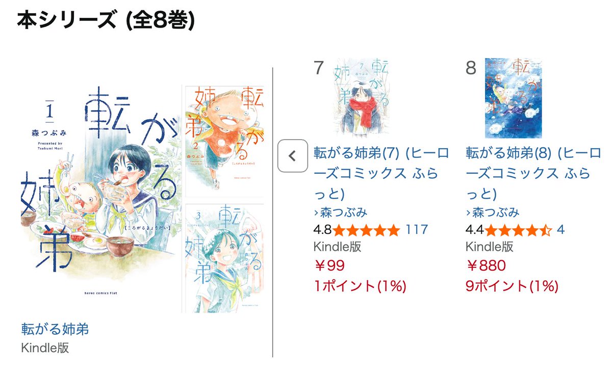 moritsubumi's tweet photo. 『転がる姉弟』がKindleでセールで99円なので、この機会に最新刊までまとめ読みよろしくお願いいたします！
#転がる姉弟
https://t.co/ACmqJyiQk9 https://t.co/CEXAAWV84D