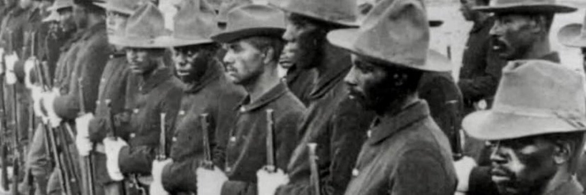 go_code_mos's tweet photo. @BlackAmerican_G Black Americans have always been a melting pot of colors from early in our history. I posted a picture of American Buffalo Soldiers circa late 1800s. Notice the mix of skin tones. https://t.co/qj5cD9KRdD